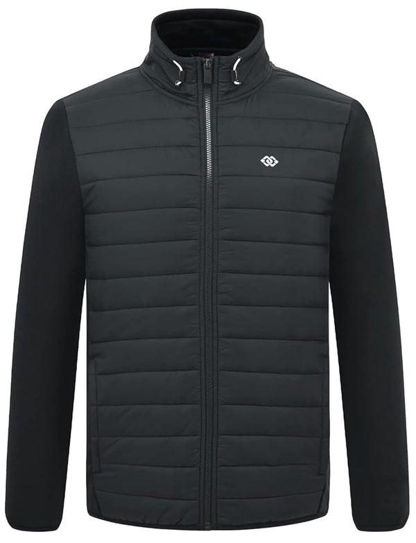 Men's hooded down jacket in black