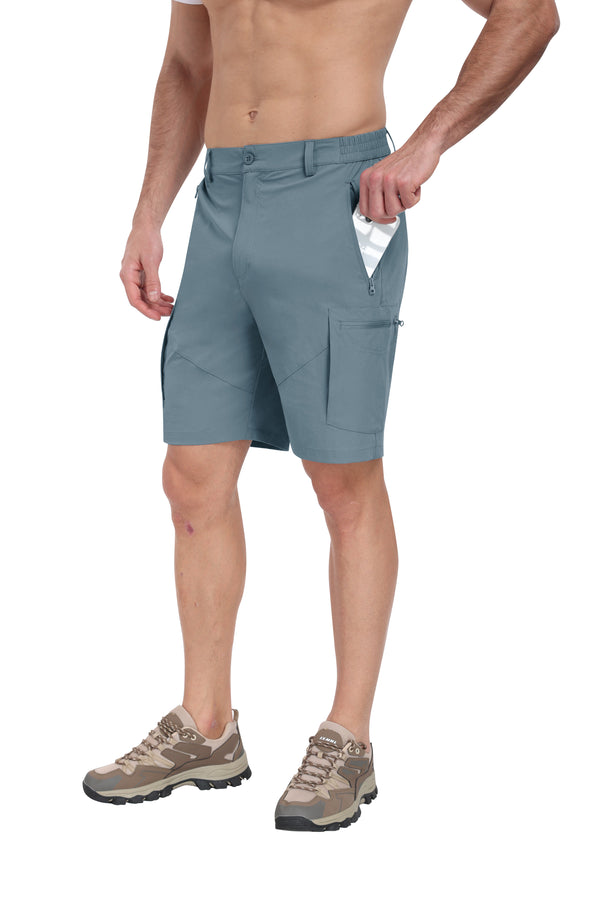 Men's summer outdoor casual solid color hiking shorts